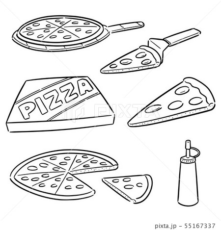 Vector Set Of Pizzaのイラスト素材