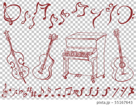 音楽　広告　手書きイラスト 55167643