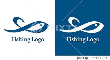 魚 釣り ロゴ Fishing Logo Vectorのイラスト素材