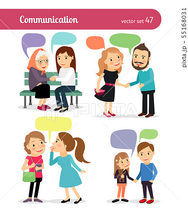 People with speech bubbles. Vector illustration 55168031