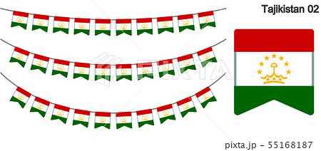 タジキスタンの国旗のガーラーンド　ベクターデータ（bunting garland）
