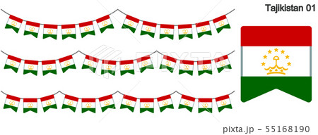 タジキスタンの国旗のガーラーンド　ベクターデータ（bunting garland）