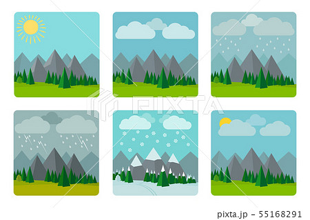 Weather illustrations in flat style vector Weather illustrations in flat style vector 55168291