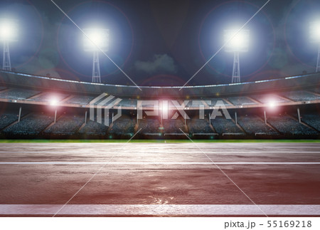 running track with stadium 55169218
