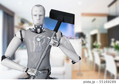 robot holding vacuum cleaner 55169289