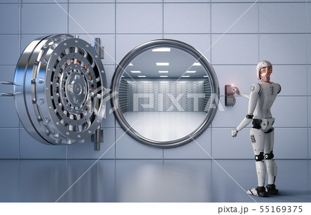 robot working with bank vault 55169375