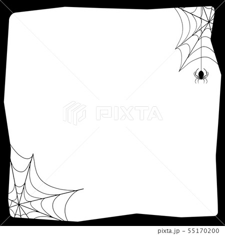 背景 ハロウィン 蜘蛛の巣 フレームのイラスト素材