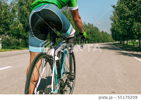 Athlete disabled amputee training in cycling Athlete disabled amputee training in cycling 55170209