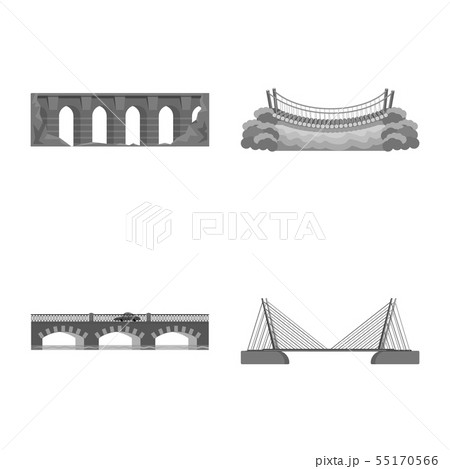 Isolated object of design and construct icon. Set of design and bridge stock vector illustration. 55170566