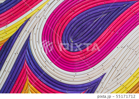 Colorful painted bamboo or rattan for background 55171712