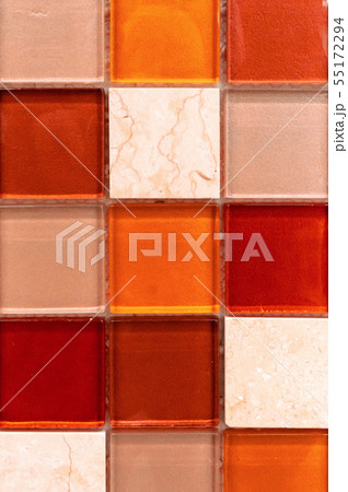 Background tiles in a modern design glass texture of color mosaic pattern 55172294
