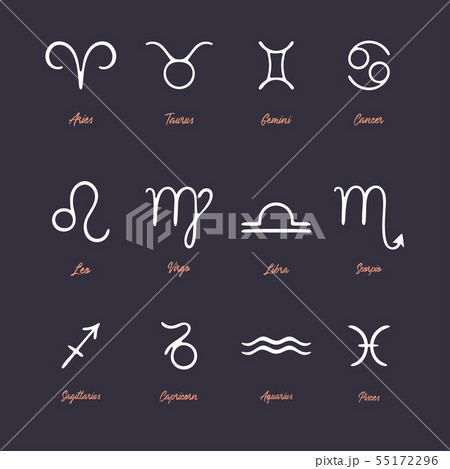 Set of zodiac signs characters. 12 items. 55172296