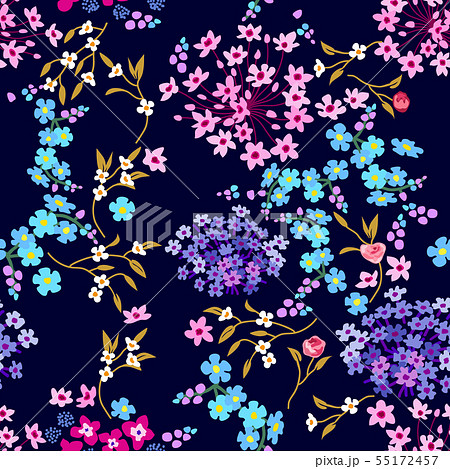 Cute fabric pattern with miniature flowers. 55172457