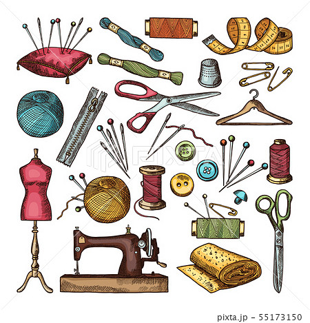 Colored Pictures Of Different Tools For Stock Illustration