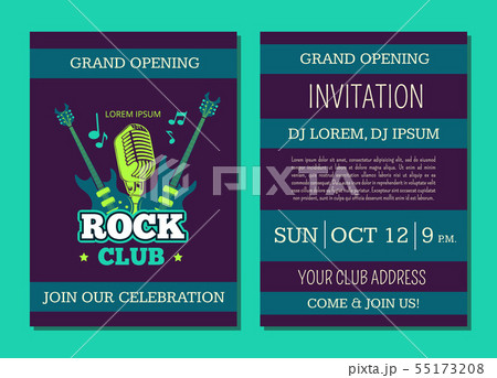 Vector invitation card template opening rockのイラスト