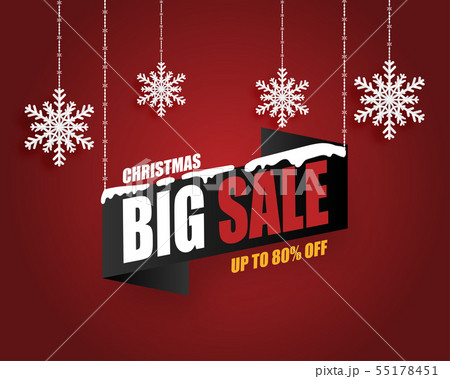 Christmas sale banner background with hanging snow Christmas sale banner background with hanging snow 55178451