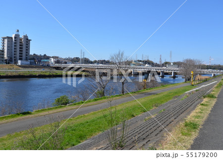 大綱橋と鶴見川(横浜市港北区綱島) 55179200