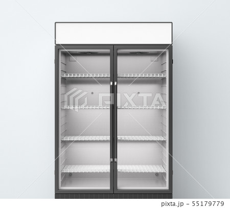 commercial fridge with transparent glass doors 55179779