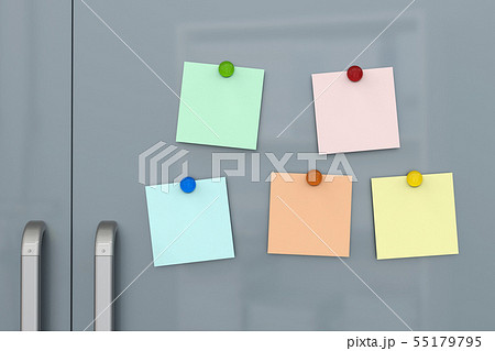 empty notes with fridge magnets 55179795
