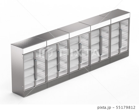 empty commercial fridges isometric 55179812
