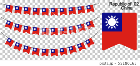 中華民國國旗的花環矢量數據（彩旗花環） 55180163