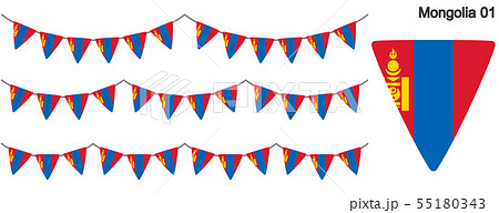 モンゴルの国旗のガーラーンド ベクターデータ Bunting Garland のイラスト素材