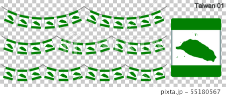 Garland vector flag of Taiwan flag (bunting garland) Garland vector flag of Taiwan flag (bunting garland) 55180567