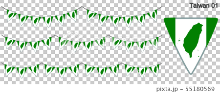 台灣國旗（彩旗花環）的花環矢量旗幟 55180569