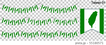 台灣國旗（彩旗花環）的花環矢量旗幟 55180571