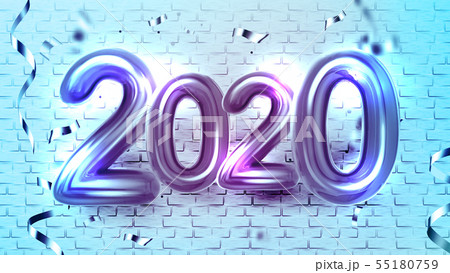 2020 Helium Balloons Greeting Xmas Banner Vector 2020 Helium Balloons Greeting Xmas Banner Vector 55180759