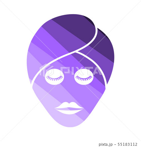 Woman Head With Moisturizing Mask Icon Woman Head With Moisturizing Mask Icon 55183112