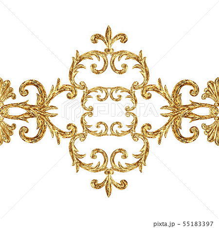 Baroque style golden ornamental segments seamless 55183397