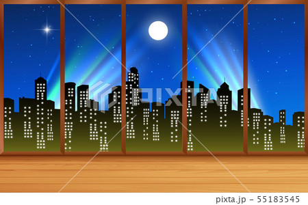 landscape of city in night at windows 55183545