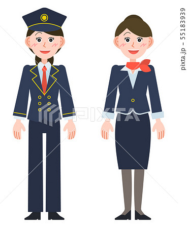女性パイロット・女性客室乗務員（スカート） 55183939