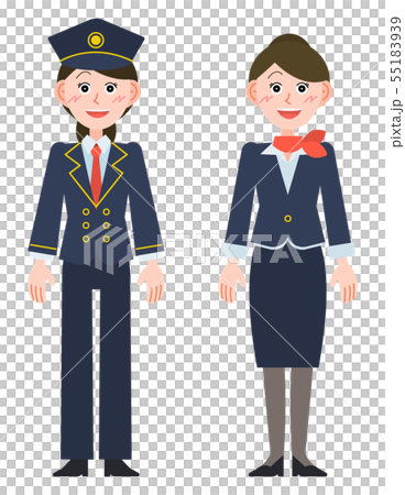 女性パイロット・女性客室乗務員（スカート） 55183939