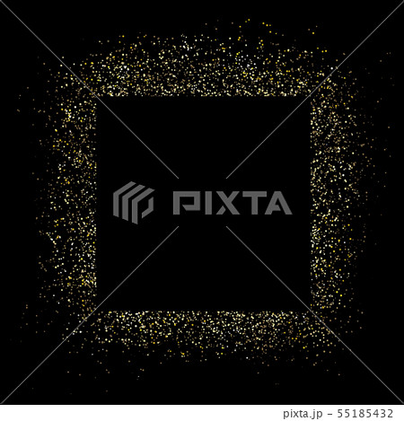 Gold square frame and Glitter. Glowing particles Gold square frame and Glitter. Glowing particles 55185432