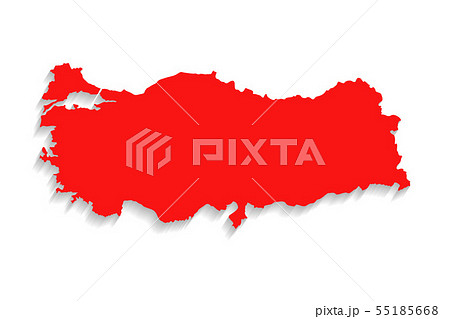 Red color Turkey map on white background, vector Red color Turkey map on white background, vector 55185668