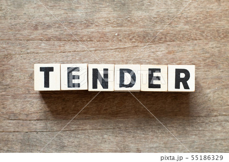 Letter block in word tender on wood background Letter block in word tender on wood background 55186329