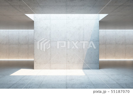 blank concrete space interior, 3d rendering 55187070