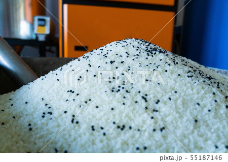 raw plastic material white granules in metal box raw plastic material white granules in metal box 55187146
