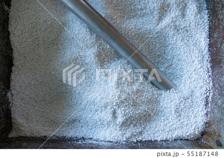 raw plastic material white granules in metal box raw plastic material white granules in metal box 55187148