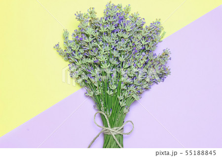 Lavender flower bouquet on wood table 55188845