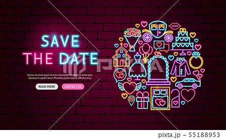 Save the Date Neon Banner Design 55188953