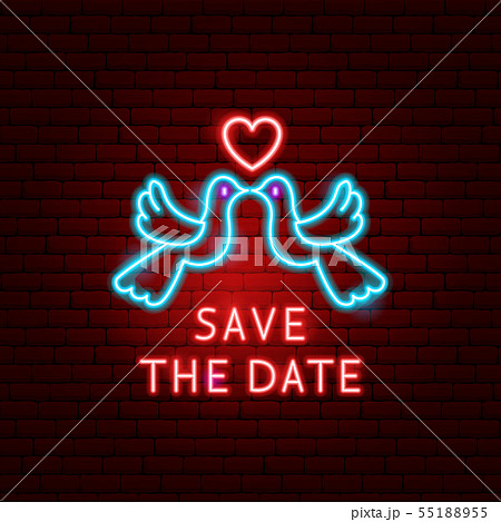 Save the Date Doves Neon Label Save the Date Doves Neon Label 55188955
