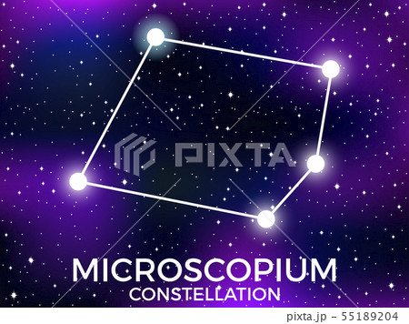 Microscopium constellation. Starry night sky. 55189204