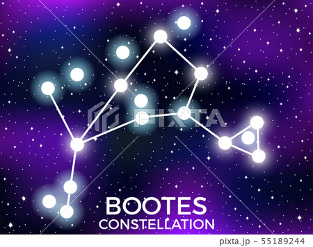Bootes constellation. Starry night sky. Cluster of 55189244