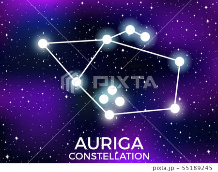 Auriga constellation. Starry night sky. Cluster Auriga constellation. Starry night sky. Cluster 55189245