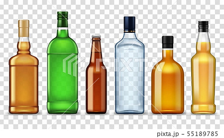 Alcohol drinks in bottles, isolated high spirits 55189785