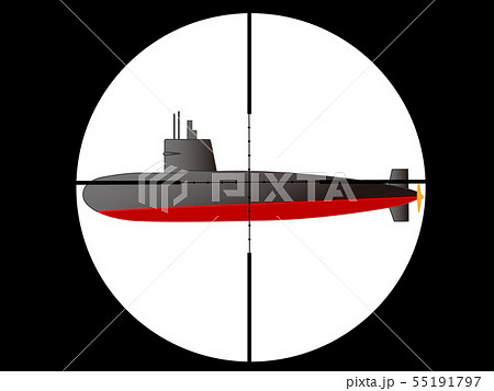 潜水艦を撃つのイラスト素材