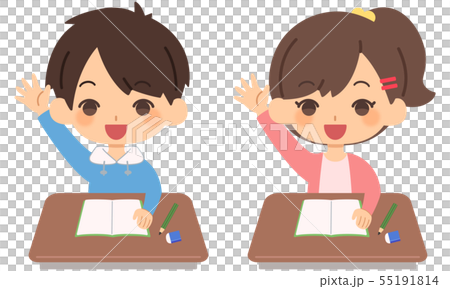 Child study raising hand men and women Child study raising hand men and women 55191814